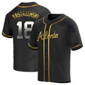 Pouc A.Braves #18 Mike Yastrzemski player Gold Replica Black en Alternate Stitched Jerseys