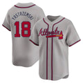 Pouc A.Braves #18 Mike Yastrzemski player Gray Limited Away Stitched Jerseys