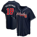 Pouc A.Braves #18 Mike Yastrzemski player Navy Replica Alternate Stitched Jerseys