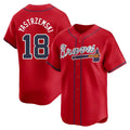 Pouc A.Braves #18 Mike Yastrzemski player Red Limited Alternate Stitched Jerseys
