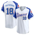 Pouc A.Braves #18 Mike Yastrzemski player White Limited Throwback Cooperstown Collection Stitched Jerseys