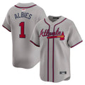 Pouc A.Braves #1 Ozzie Albies Player Gray Vapor Premier City Connect Premium Stitched Jerseys