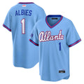 Pouc A.Braves #1 Ozzie Albies Player Powder Blue 2026 City Connect T shirt Stitched Jerseys