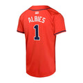 Pouc A.Braves #1 Ozzie Albies Player Red Limited Stitched Jerseys