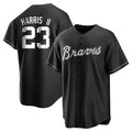 Pouc A.Braves #23 Michael Harris II player Black&White Replica Stitched Jerseys