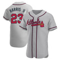 Pouc A.Braves #23 Michael Harris II player Gray Authentic Road Stitched Jerseys