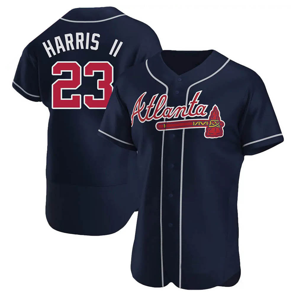 Pouc A.Braves #23 Michael Harris II player Navy Authentic Alternate Stitched Jerseys