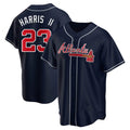 Pouc A.Braves #23 Michael Harris II player Navy Replica Alternate Stitched Jerseys