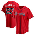 Pouc A.Braves #23 Michael Harris II player Red Replica Alternate Stitched Jerseys
