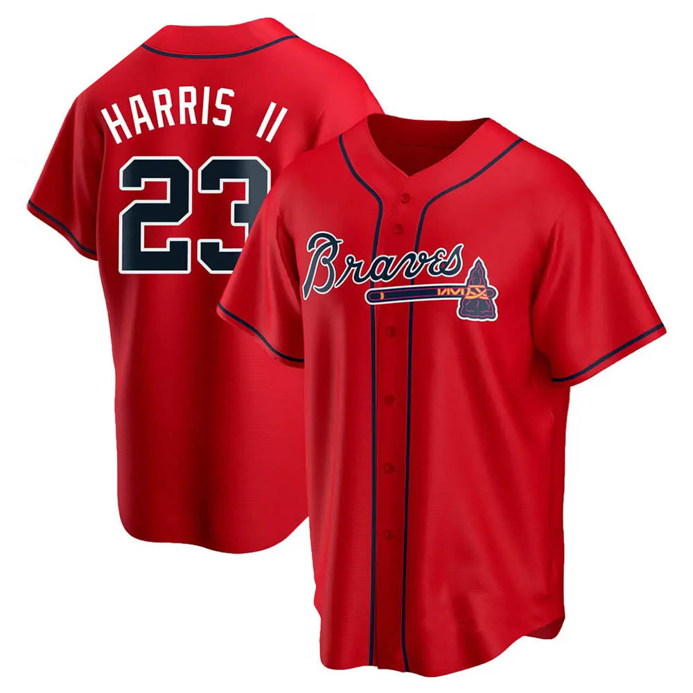 Pouc A.Braves #23 Michael Harris II player Red Replica Alternate Stitched Jerseys