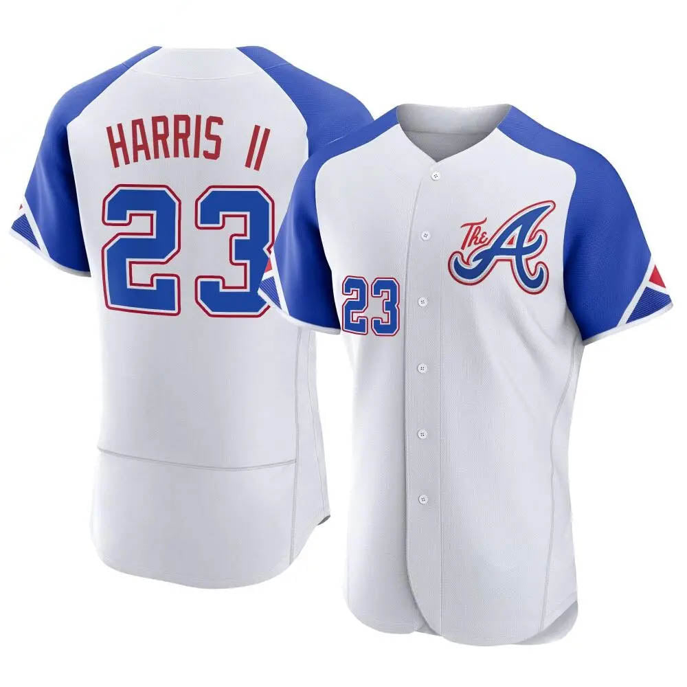 Pouc A.Braves #23 Michael Harris II player White Authentic City Connect Stitched Jerseys