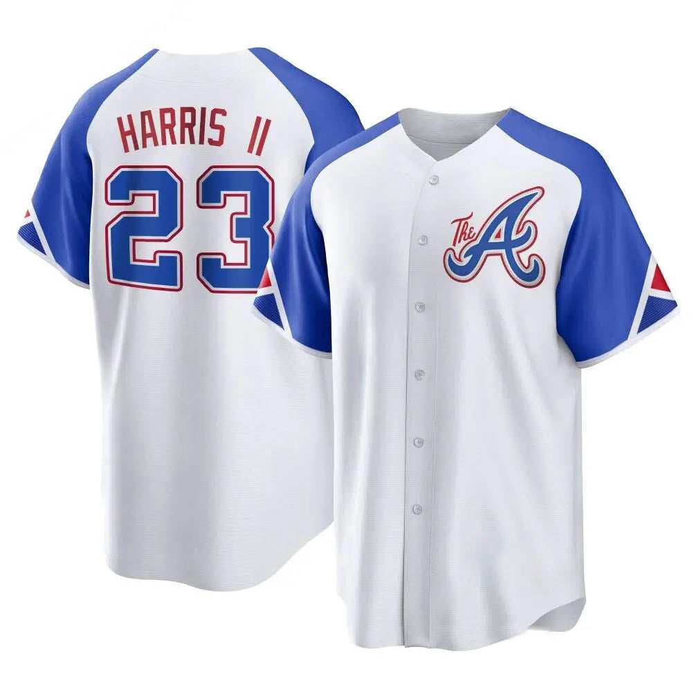 Pouc A.Braves #23 Michael Harris II player White Replica City Connect Stitched Jerseys