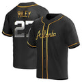 Pouc A.Braves #27 Austin Riley Player Black&Gold Replica en Alternate Stitched Jerseys