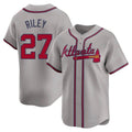 Pouc A.Braves #27 Austin Riley Player Gray Limited Away Stitched Jerseys