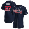 Pouc A.Braves #27 Austin Riley Player Navy Authentic Alternate Stitched Jerseys