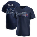 Pouc A.Braves #27 Austin Riley Player Navy Authentic Alternate Team Stitched Jerseys