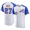 Pouc A.Braves #27 Austin Riley Player White Authentic City Connect Stitched Jerseys