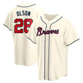 Pouc A.Braves #28 Matt Olson Player Cream Replica Alternate Stitched Jerseys