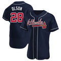 Pouc A.Braves #28 Matt Olson Player Navy Authentic Alternate Stitched Jerseys
