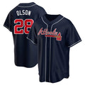 Pouc A.Braves #28 Matt Olson Player Navy Replica Alternate Stitched Jerseys