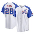 Pouc A.Braves #28 Matt Olson Player White Replica City Connect Stitched Jerseys
