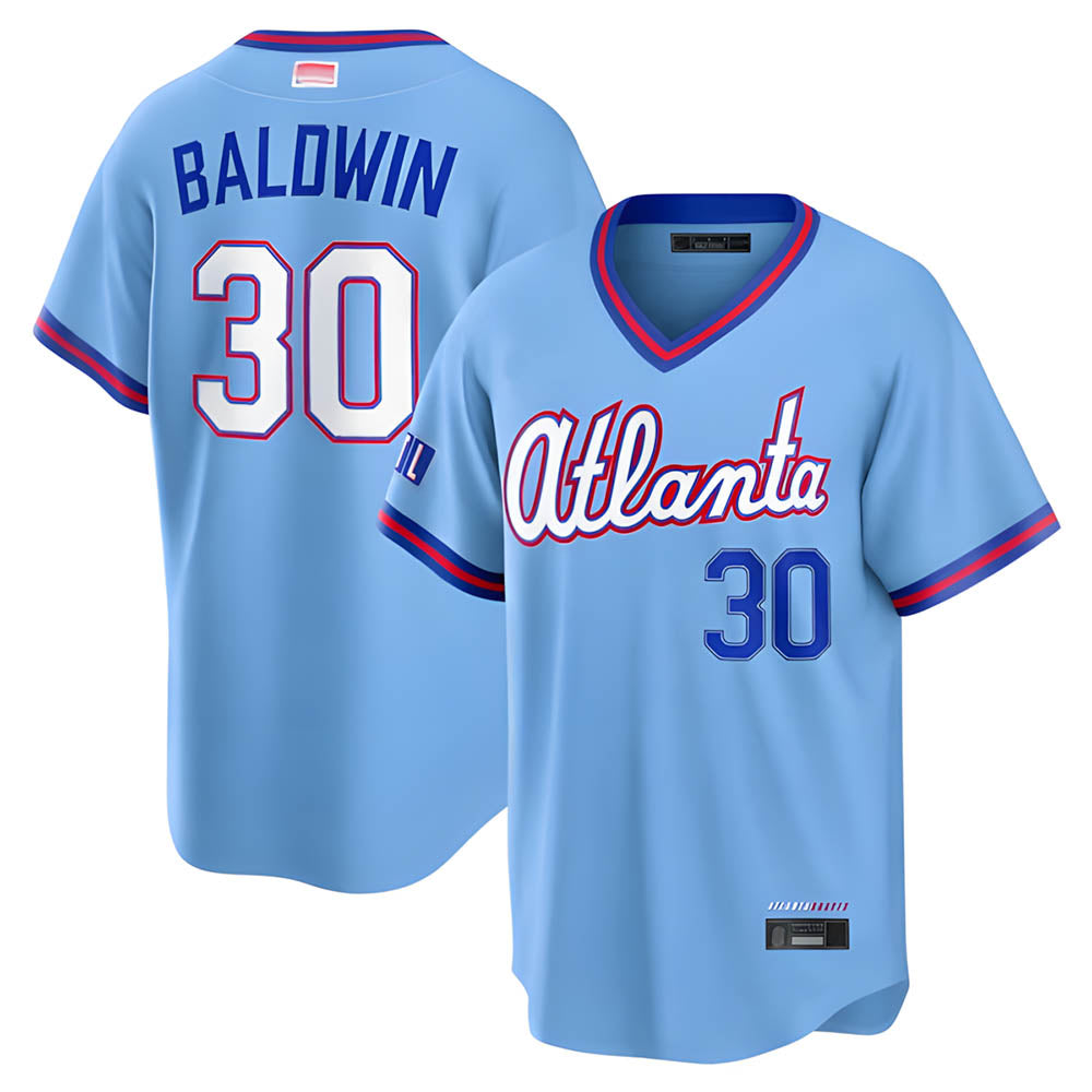 Pouc A.Braves #30 Drake Baldwin player Blue 2026 City Connect Stadium Stitched Jerseys