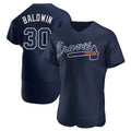 Pouc A.Braves #30 Drake Baldwin player Navy Authentic Alternate Team Stitched Jerseys