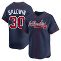 Pouc A.Braves #30 Drake Baldwin player Navy Limited Alternate Stitched Jerseys