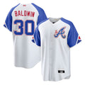 Pouc A.Braves #30 Drake Baldwin player White City Connect Stitched Jerseys
