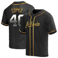 Pouc A.Braves #40 Reynaldo Lopez player Black & Gold Replica en Alternate Stitched Jerseys