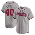 Pouc A.Braves #40 Reynaldo Lopez player Gray Limited Away Stitched Jerseys