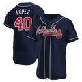 Pouc A.Braves #40 Reynaldo Lopez player Navy Authentic Alternate Stitched Jerseys
