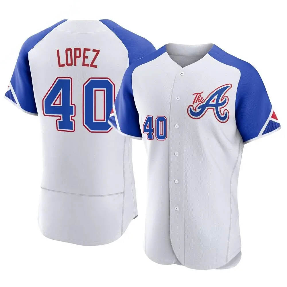 Pouc A.Braves #40 Reynaldo Lopez player White Authentic City Connect Stitched Jerseys
