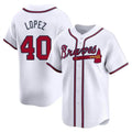 Pouc A.Braves #40 Reynaldo Lopez player White Limited Home Stitched Jerseys