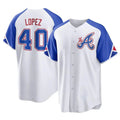 Pouc A.Braves #40 Reynaldo Lopez player White Replica City Connect Stitched Jerseys