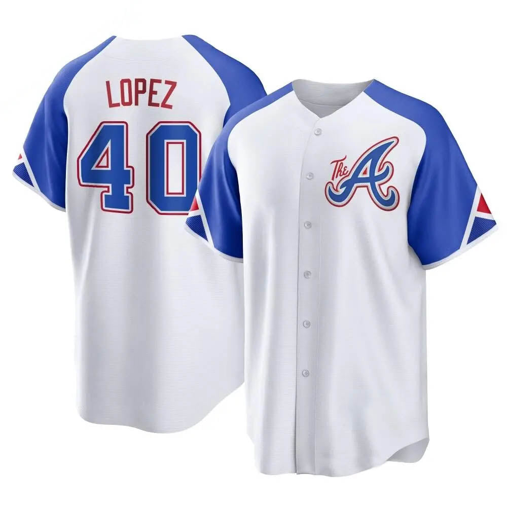 Pouc A.Braves #40 Reynaldo Lopez player White Replica City Connect Stitched Jerseys