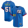Pouc A.Braves #51 Chris Sale Player Blue National League Limited Stitched Jerseys