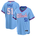 Pouc A.Braves #51 Chris Sale Player Powder Blue 2026 City Connect T shirt Stitched Jerseys