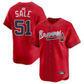 Pouc A.Braves #51 Chris Sale Player Red Alternate Limited Stitched Jerseys