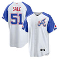 Pouc A.Braves #51 Chris Sale Player White City Connect Limited Stitched Jerseys