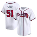 Pouc A.Braves #51 Chris Sale Player White Limited Home Stitched Jerseys