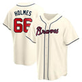 Pouc A.Braves #66 Grant Holmes Player Cream Replica Alternate Stitched Jerseys