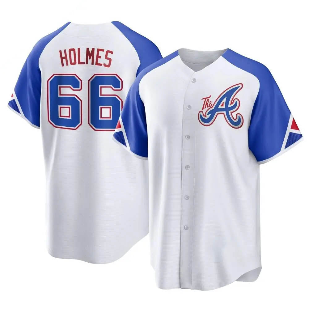 Pouc A.Braves #66 Grant Holmes Player White Replica City Connect Stitched Jerseys