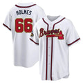 Pouc A.Braves #66 Grant Holmes Player White&Gold Replica Program Stitched Jerseys