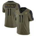 Pouc A.Cardinals #11 Larry Fitzgerald Player Salute To Service Olive Stitched Jerseys