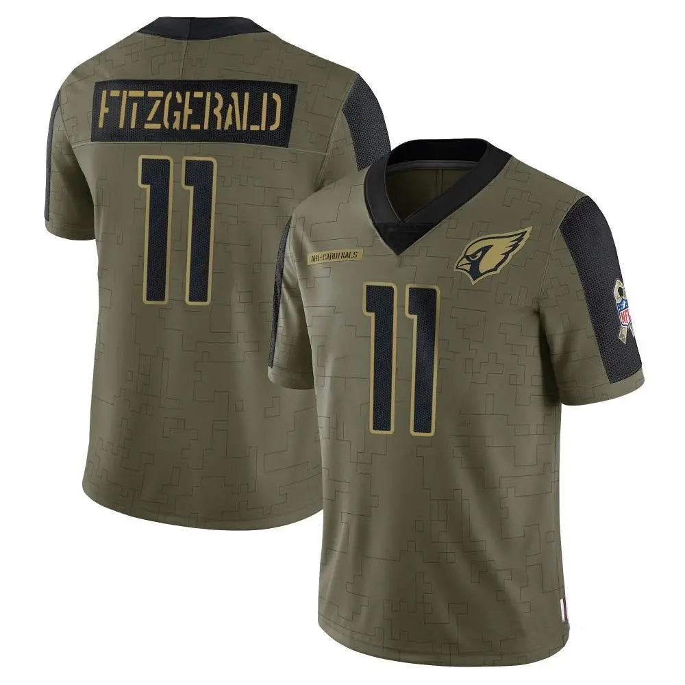 Pouc A.Cardinals #11 Larry Fitzgerald Player Salute To Service Olive Stitched Jerseys