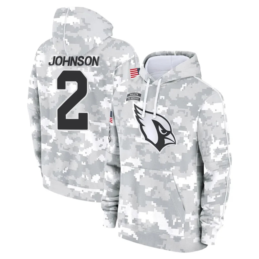 Pouc A.Cardinals #2 Will Johnson Player Camo Salute to Service Hoodies Stitched Jerseys