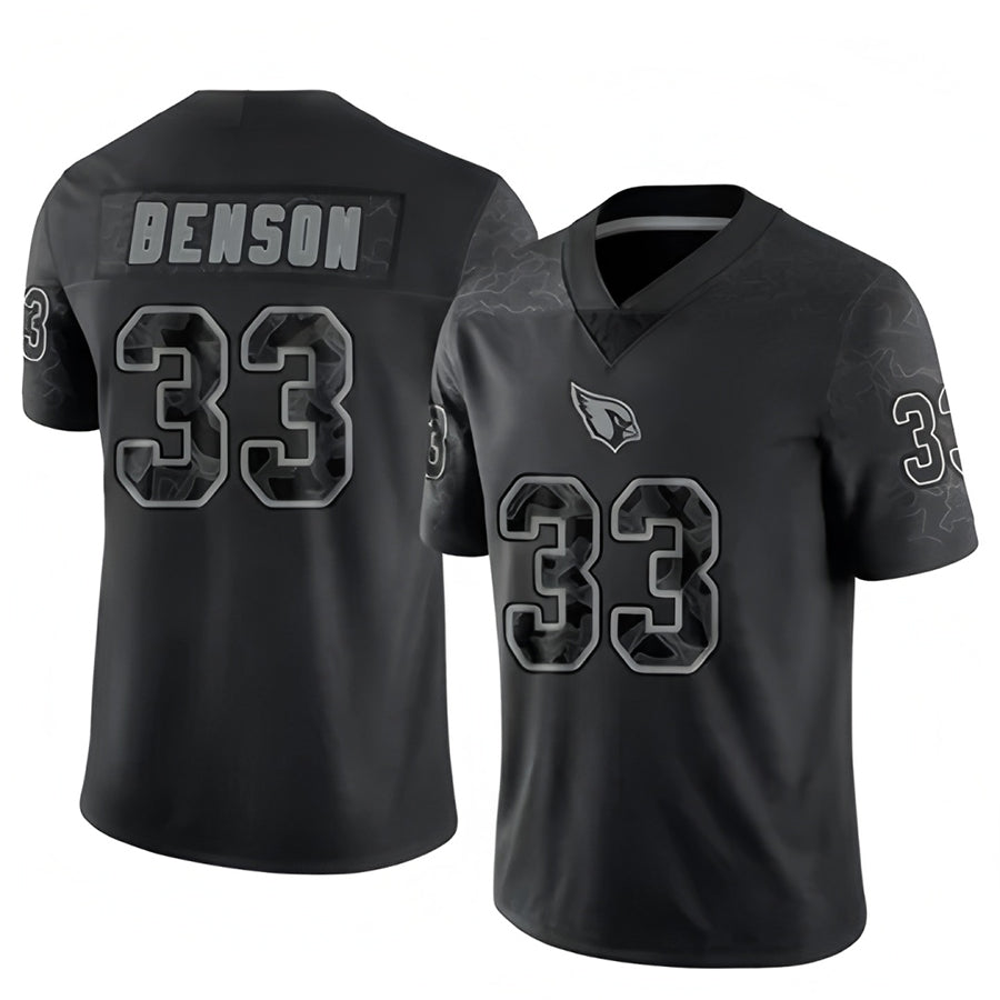 Pouc A.Cardinals #33 Trey Benson Player Black RFLCTV Limited Stitched Jerseys