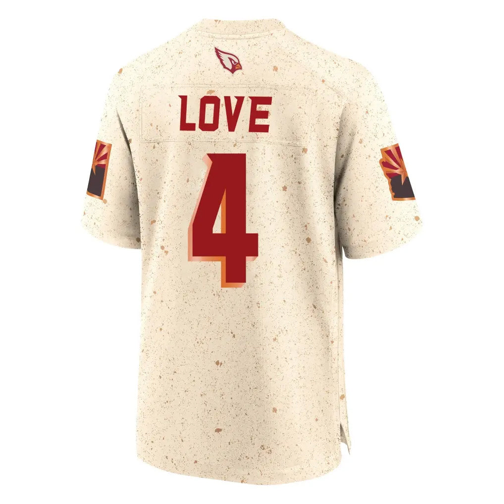 Pouc A.Cardinals #4 Jeremiyah Love Player Cream Rivalries Collection Game Stitched Jerseys