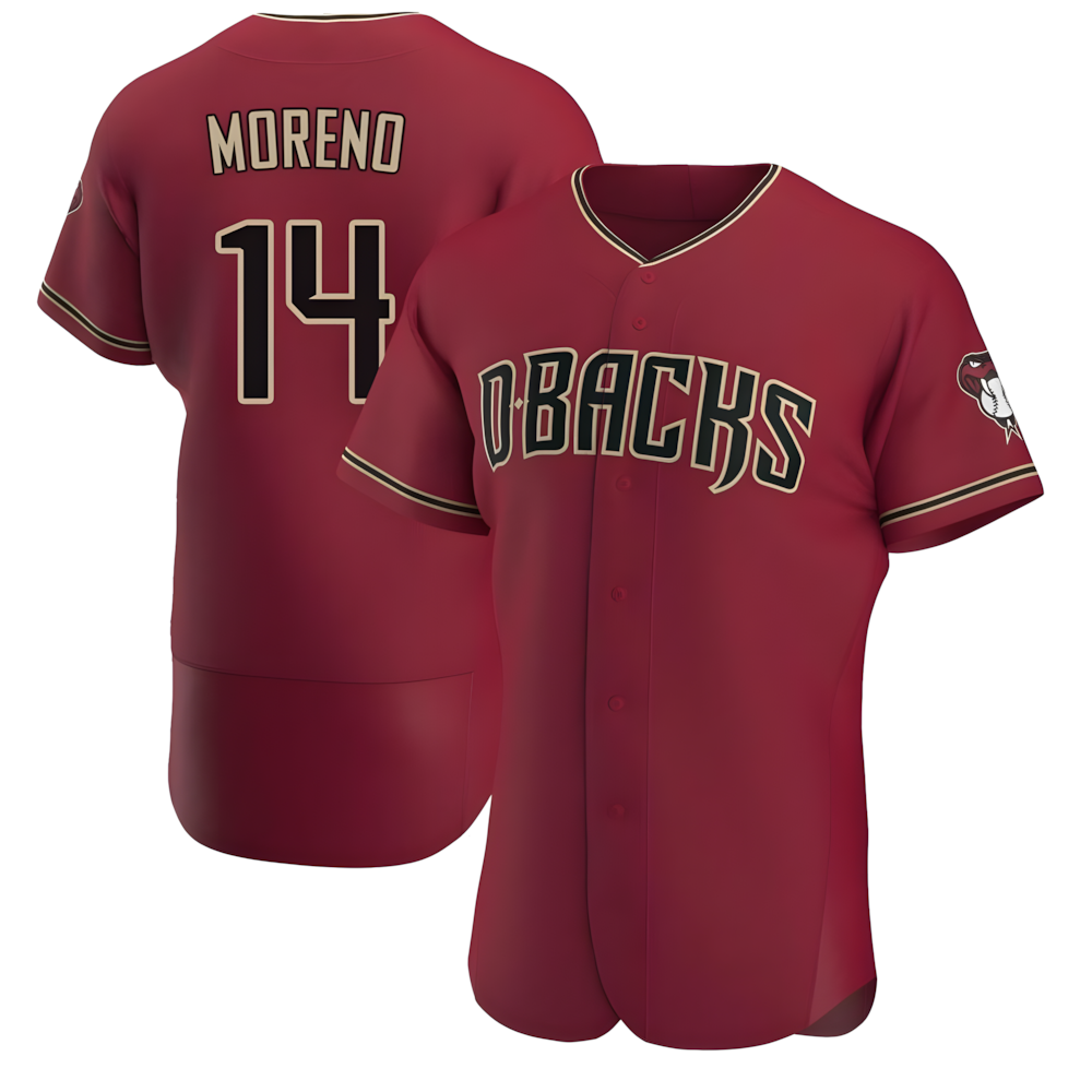 Pouc A.Diamondbacks #14 Gabriel Moreno Player Red Authentic Crimson Alternate Stitched Jerseys